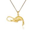 14kt Yellow Gold Shrimp Pendant Necklace