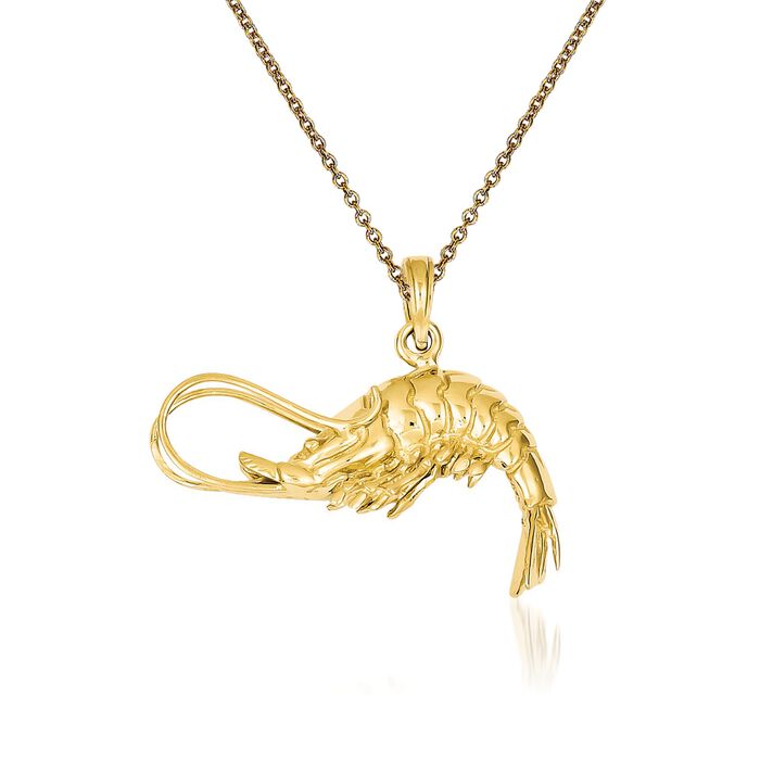 14kt Yellow Gold Shrimp Pendant Necklace