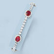 6.75 ct. t.w. Simulated Ruby and 2.74 ct. t.w. CZ Bracelet in Sterling Silver
