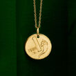 Italian 14kt Yellow Gold Replica 1-Lira Coin Pendant Necklace
