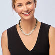 12-15mm Cultured South Sea Pearl and 10-12mm Black Cultured Tahitian Pearl Necklace with 14kt White Gold 18-inch
