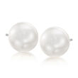9-10mm Cultured Pearl Stud Earrings in 14kt White Gold