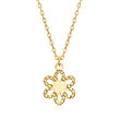 Italian 14kt Yellow Gold Flower Necklace