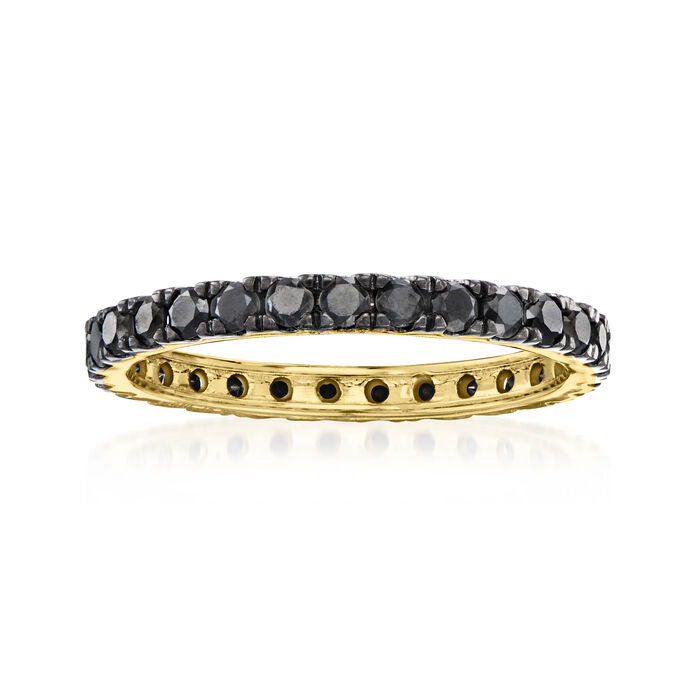 1.00 ct. t.w. Black Diamond Eternity Band in 14kt Yellow Gold