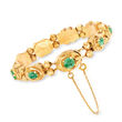 C. 1960 Vintage Green Jade Bracelet in 14kt Yellow Gold