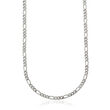 Men's Stainless Steel Polished Figaro Chain Necklace. 24&quot;