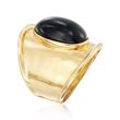 Italian Black Onyx Shield Ring in 24kt Yellow Gold Over Sterling Silver