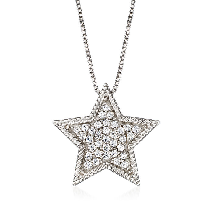 .33 ct. t.w. Diamond Star Necklace in Sterling Silver