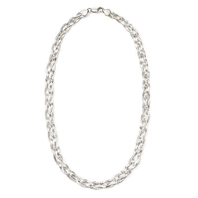 Italian Sterling Silver Braided Chain Necklace