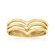 10kt Yellow Gold Three-Row Chevron Ring