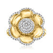 .50 ct. t.w. Diamond Flower Ring in 18kt Gold Over Sterling