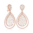 2-4.5mm Cultured Pearl and 1.30 ct. t.w. Diamond Teardrop Earrings in 18kt Rose Gold