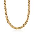 14kt Yellow Gold Flat Rosette-Link Necklace