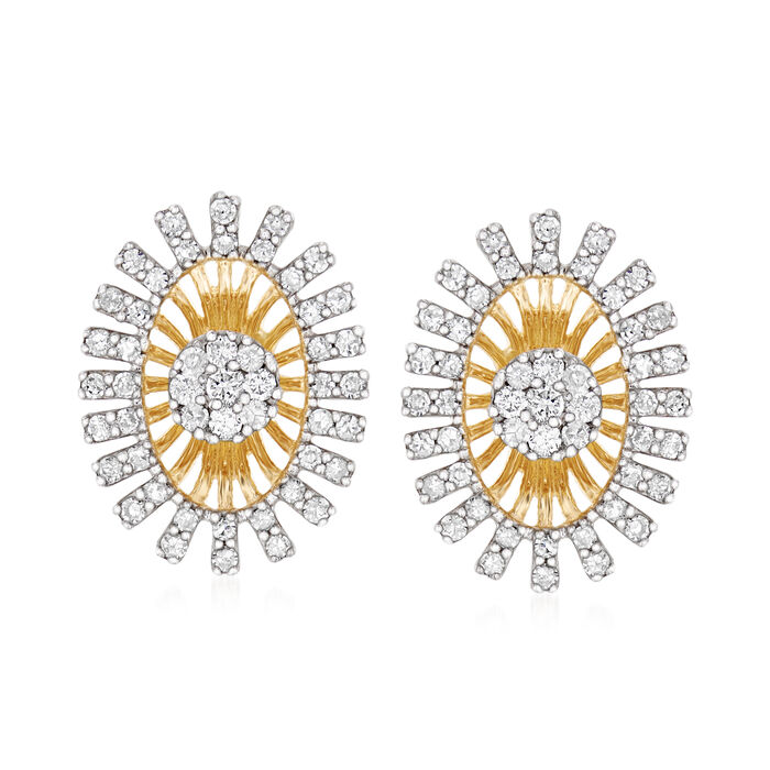.55 ct. t.w. Diamond Burst Earrings in 14kt Yellow Gold