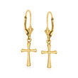10kt Yellow Gold Cross Drop Earrings