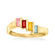 Personalized Step Ring in 14kt Gold  2 to 5 Birthstones