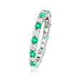 .60 ct. t.w. Simulated Emerald and .60 ct. t.w. CZ Eternity Band in Sterling Silver