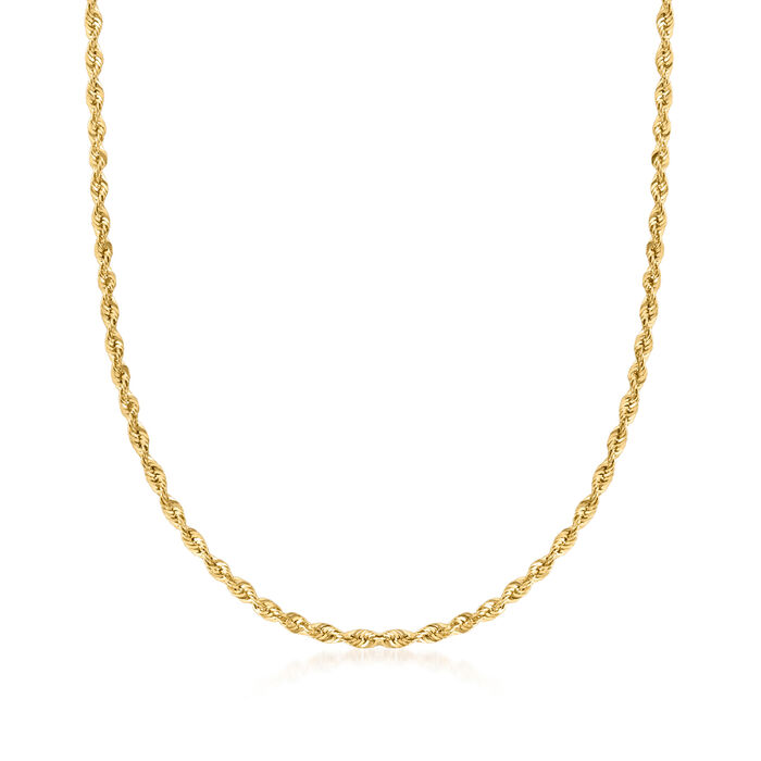 2.5mm 10kt Yellow Gold Rope-Chain Necklace