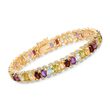 16.20 ct. t.w. Multi-Stone Bracelet with Diamond Accent in Two-Tone Sterling Silver