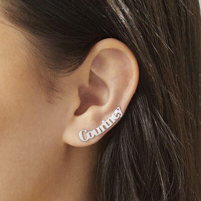 Sterling Silver Personalized Ear Climber Earrings
