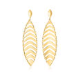 Italian 14kt Yellow Gold Leaf Drop Earrings