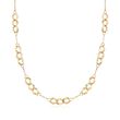 Italian 14kt Yellow Gold Triple Link Station Necklace