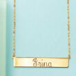 Italian 18kt Yellow Gold Personalized Bar Necklace