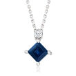 .70 Carat Sapphire Necklace with Diamond Accent in 18kt White Gold
