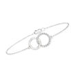 .10 ct. t.w. Pave Diamond Interlocking-Circle Bracelet in Sterling Silver
