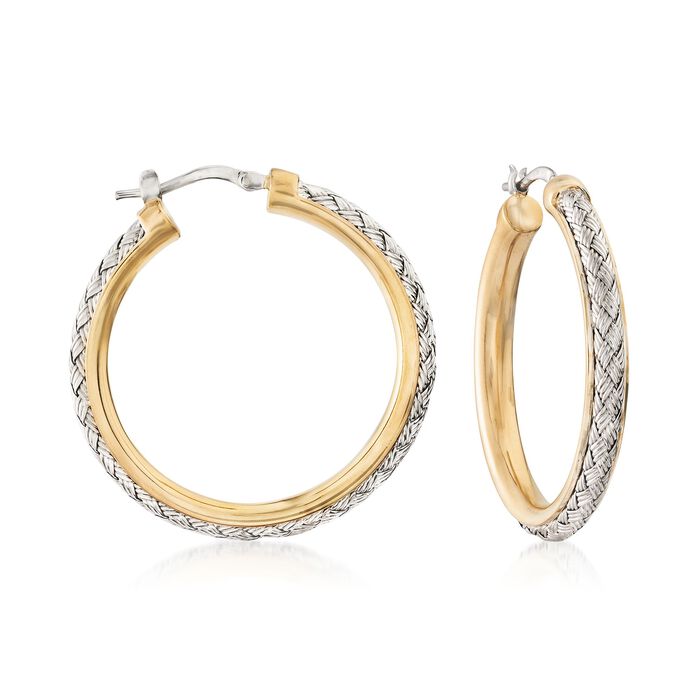Charles Garnier &quot;Norma&quot; Two-Tone Sterling Silver Hoop Earrings