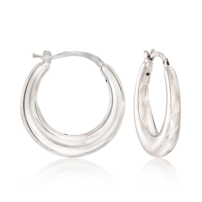 Italian Sterling Silver Graduated Hoop Earrings