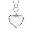 Italian Sterling Silver Puffed Heart Pendant Necklace