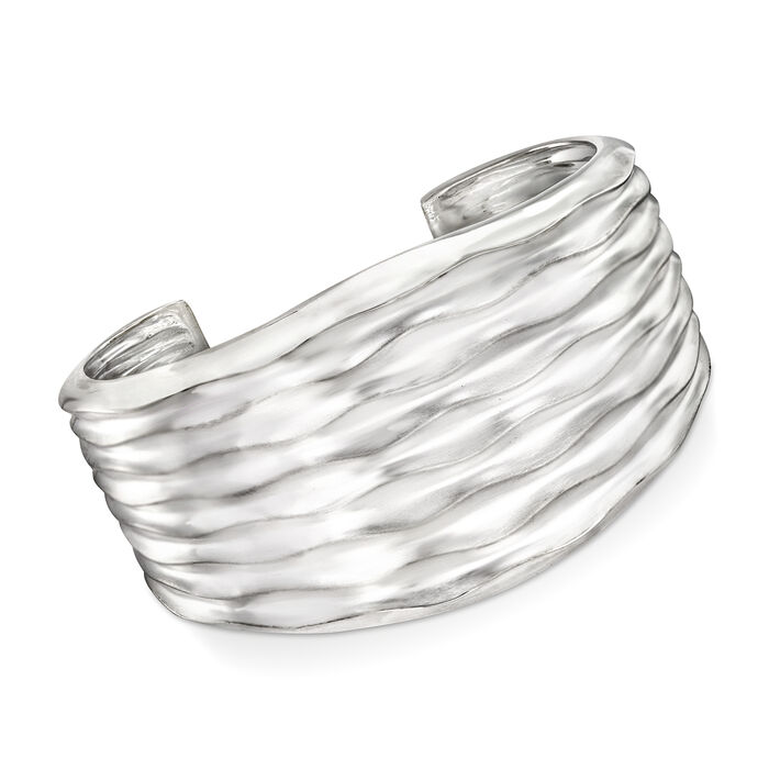 Zina Sterling Silver &quot;Desert Wave&quot; Wide Cuff Bracelet