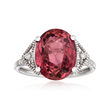6.00 Carat Pink Tourmaline and .14 ct. t.w. Diamond Ring in 14kt White Gold