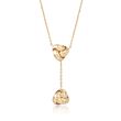 Italian 14kt Yellow Gold Double Love Knot Y-Necklace
