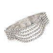 Swarovski Crystal Multi-Row Bangle Bracelet in Silvertone
