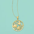 18kt Gold Over Sterling Silver Sea Life Pendant Necklace