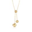 Italian 14kt Yellow Gold Love Knot Lariat Necklace