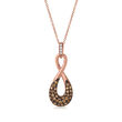 Le Vian &quot;Chocolatier&quot; .41 ct. t.w. Chocolate Diamond Infinity Symbol Pendant Necklace with Vanilla Diamond Accents in 14kt Strawberry Gold