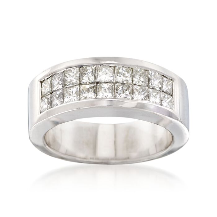 C. 1990 Vintage 1.50 ct. t.w. Prncess-Cut Diamond Wedding Ring in 18kt White Gold