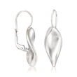 Italian Sterling Silver Twisted Oval Drop Earrings