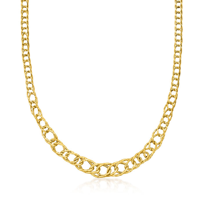 10kt Yellow Gold Graduated Oval-Link Necklace