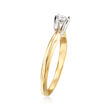 C. 1990 Vintage .35 Carat Diamond Solitaire Ring in 14kt Yellow Gold