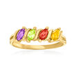 Personalized Marquise Band Ring in 14kt Gold  2 to 6 Birthstones