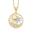 14kt Two-Tone Gold Beach Pendant