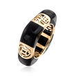 11x5mm Black Onyx and Cutout Symbol Ring in 14kt Yellow Gold