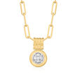 .51 ct. t.w. Diamond Cluster Paper Clip Link Necklace in 14kt Yellow Gold