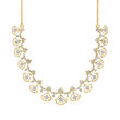 2.00 ct. t.w. Diamond Fan-Shaped Openwork Necklace in 18kt Gold Over Sterling
