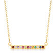 Personalized Birthstone Bar Necklace in 14kt Gold