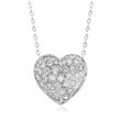 C. 1980 Vintage 1.75 ct. t.w. Diamond Heart Necklace in 14kt White Gold